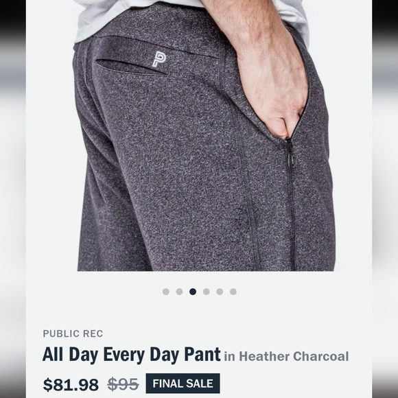 Public Rec Other - Men's PUBLIC REC Sweatpants 38/30 Blue Heathered